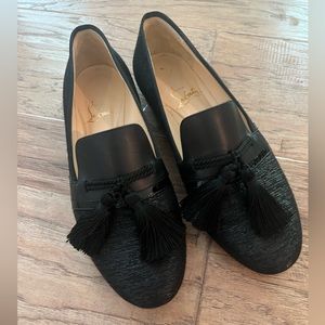 Christian Louboutin black tassel loafers